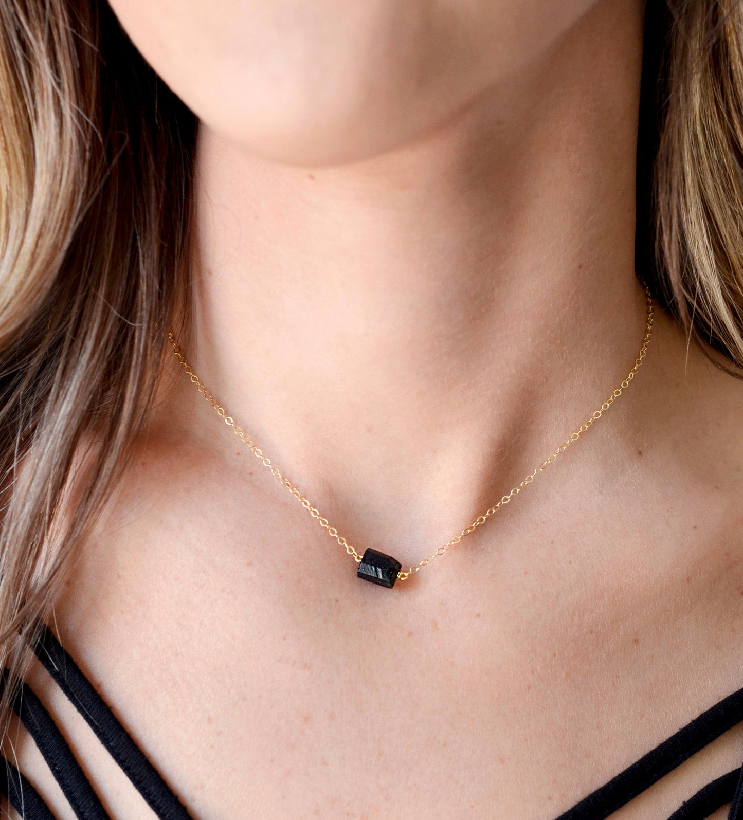 Raw Black Tourmaline Necklace