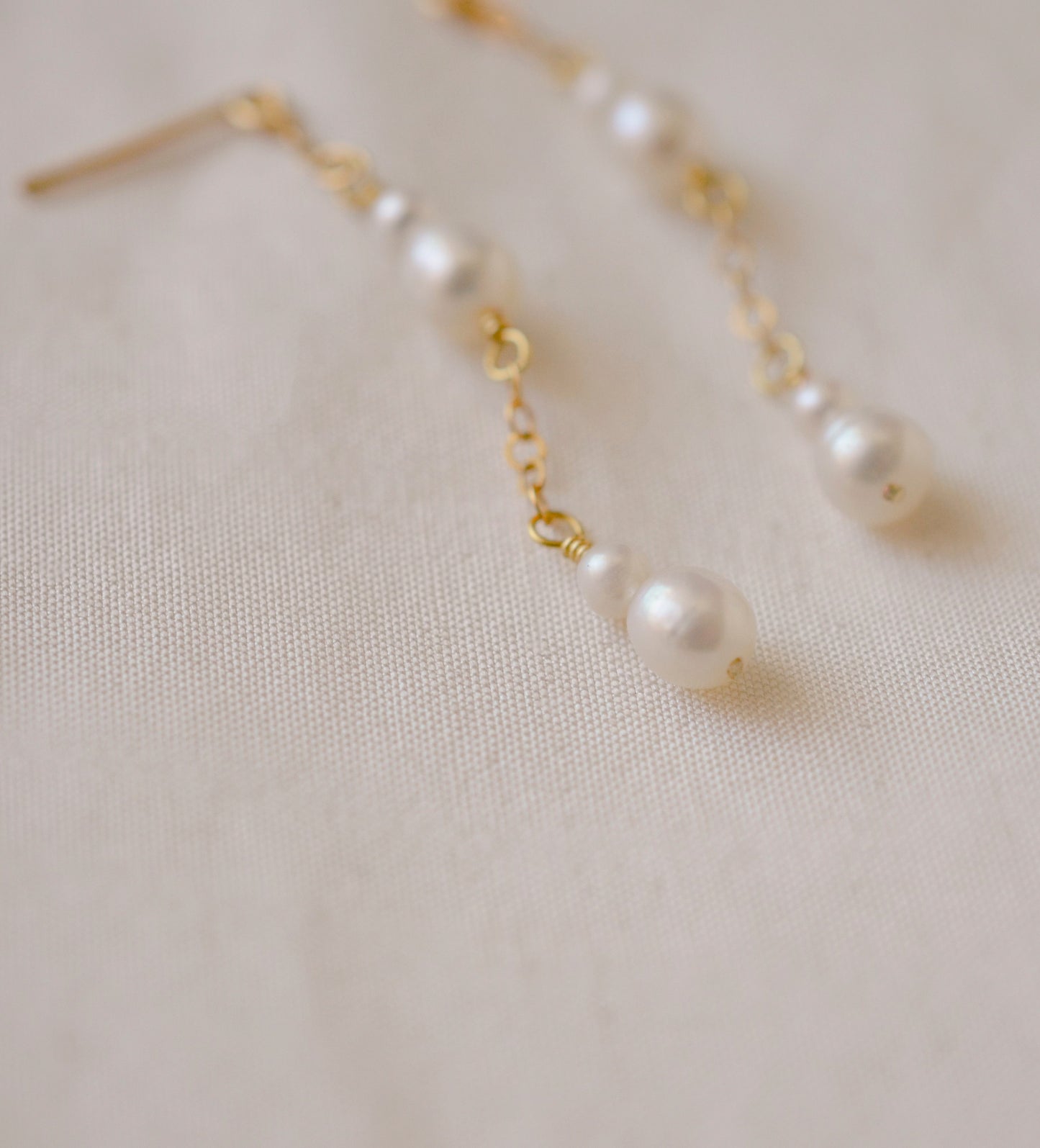 Droplet Pearl Earrings in 14k Gold Filled or Sterling Silver