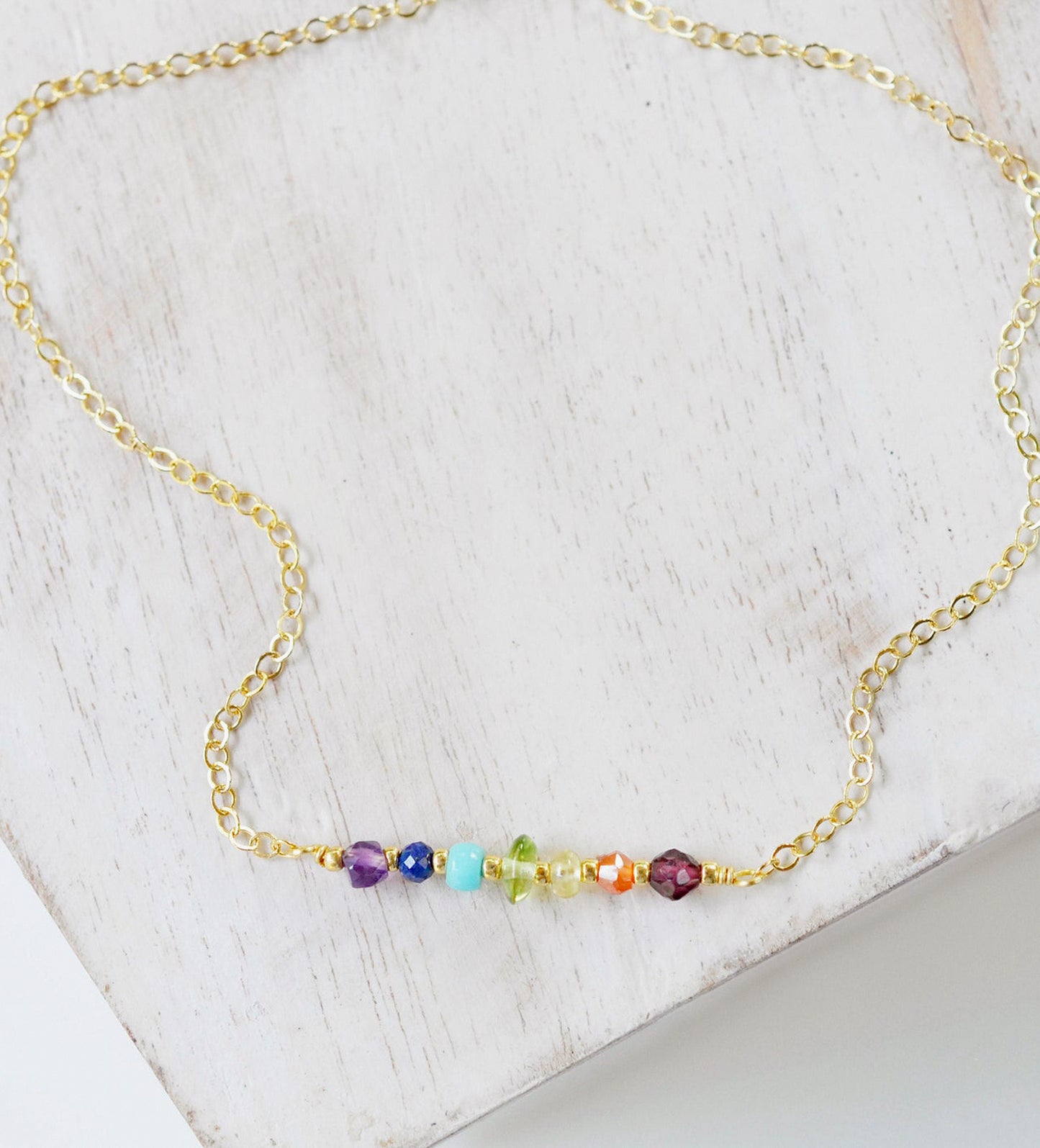 Rainbow Crystal Chakra Necklace