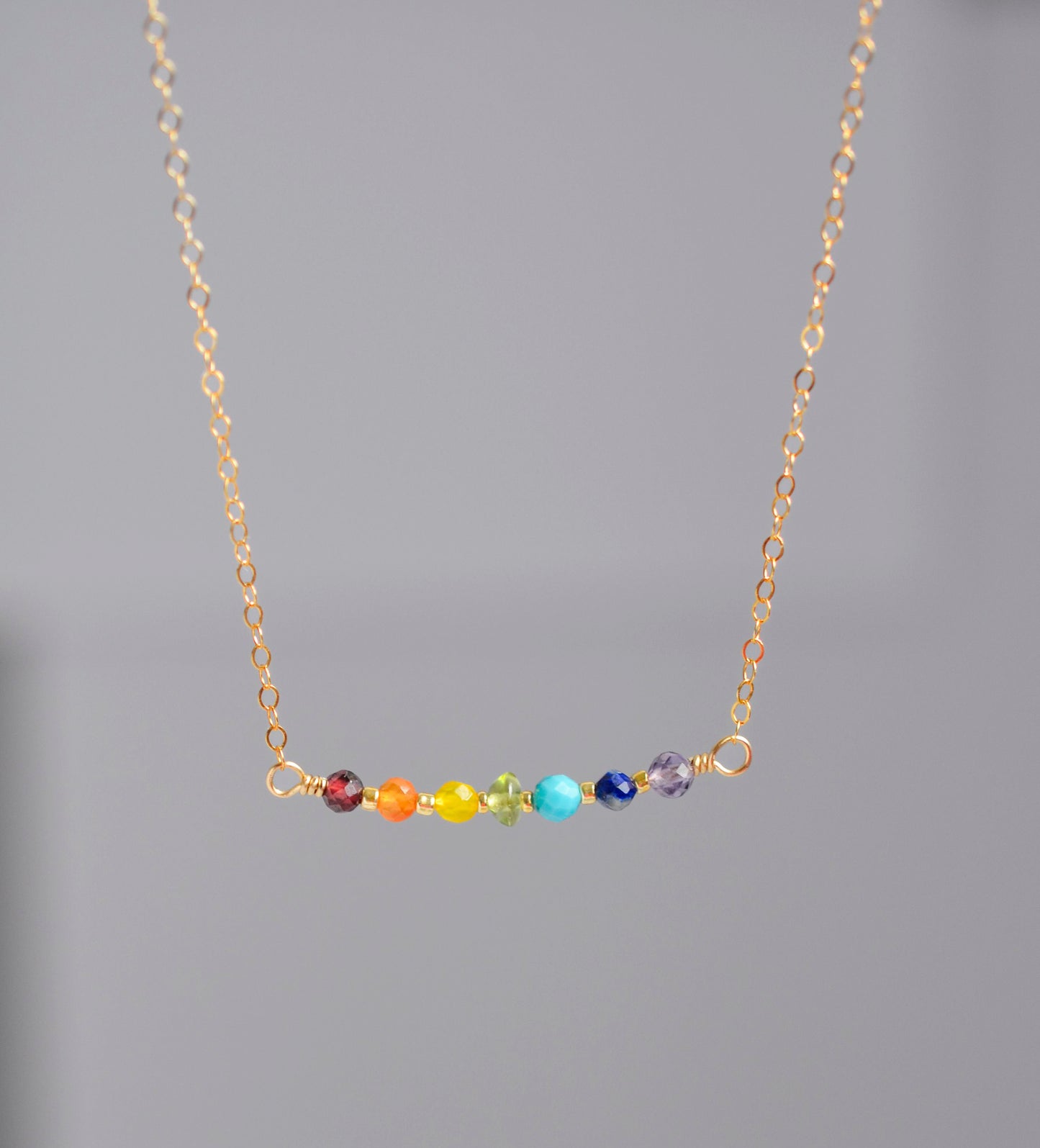 Rainbow Crystal Chakra Necklace