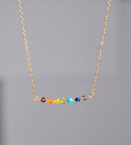 Rainbow Crystal Chakra Necklace