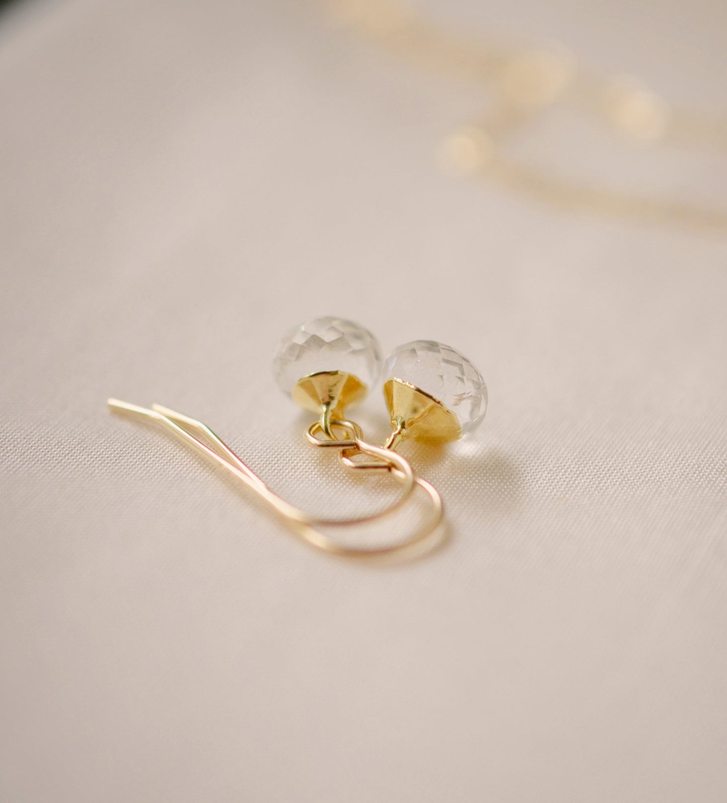 Dainty Crystal Quartz Dangle Earrings