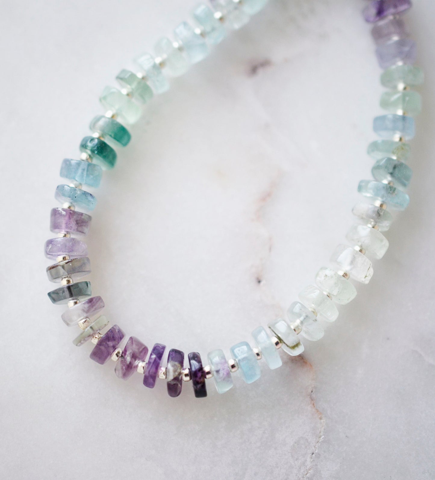 Natural Multi Color Fluorite Gemstone Bracelet