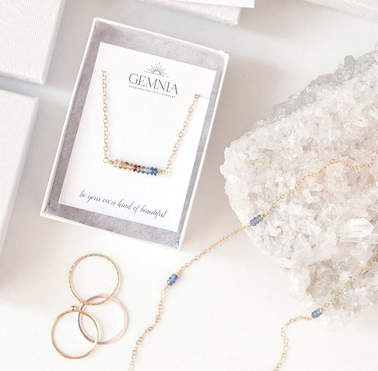 Gemnia jewelry packaging.