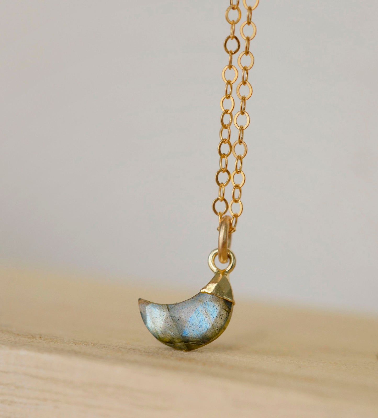 Labradorite Crescent Moon Necklace