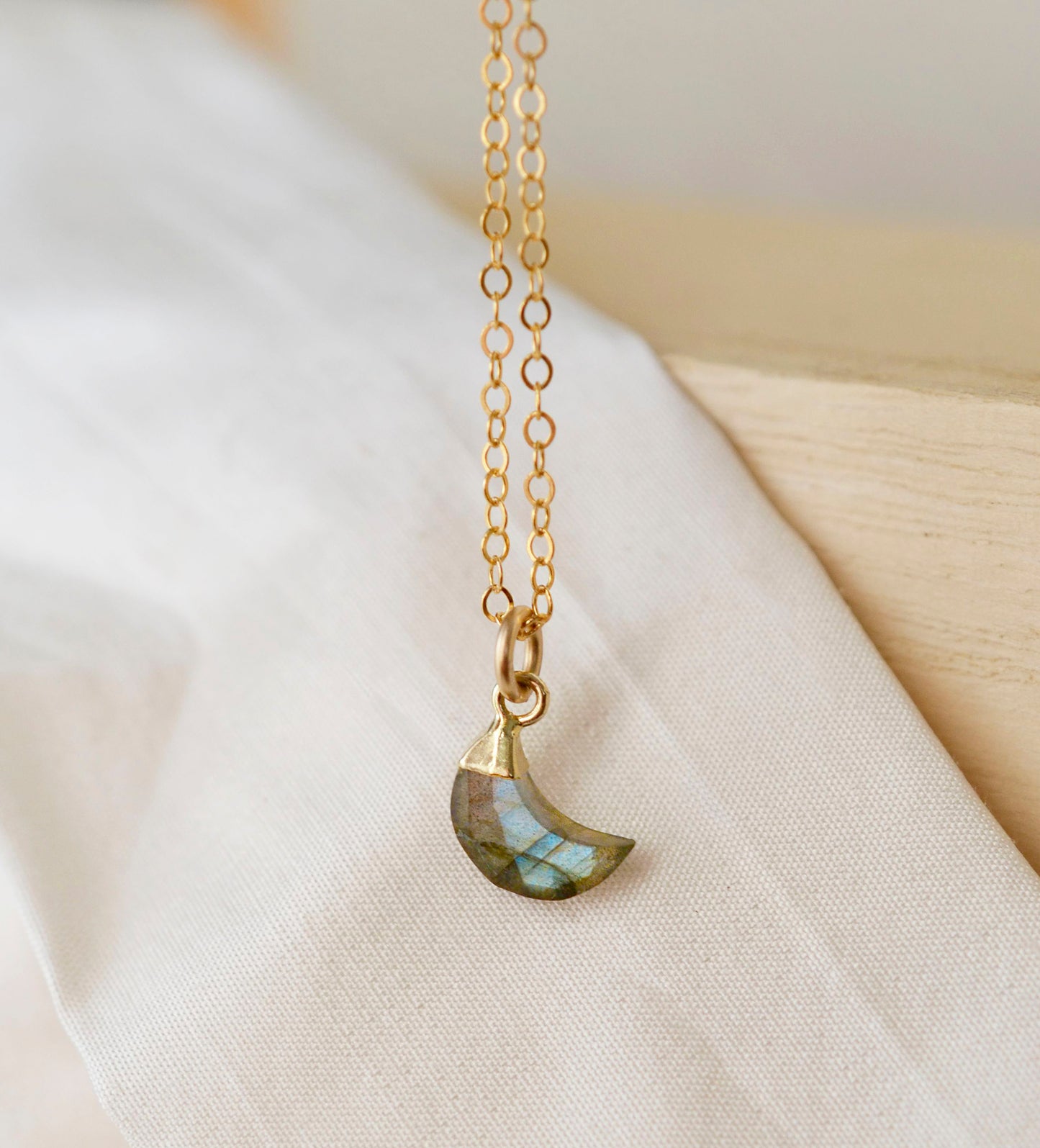 Labradorite Crescent Moon Necklace