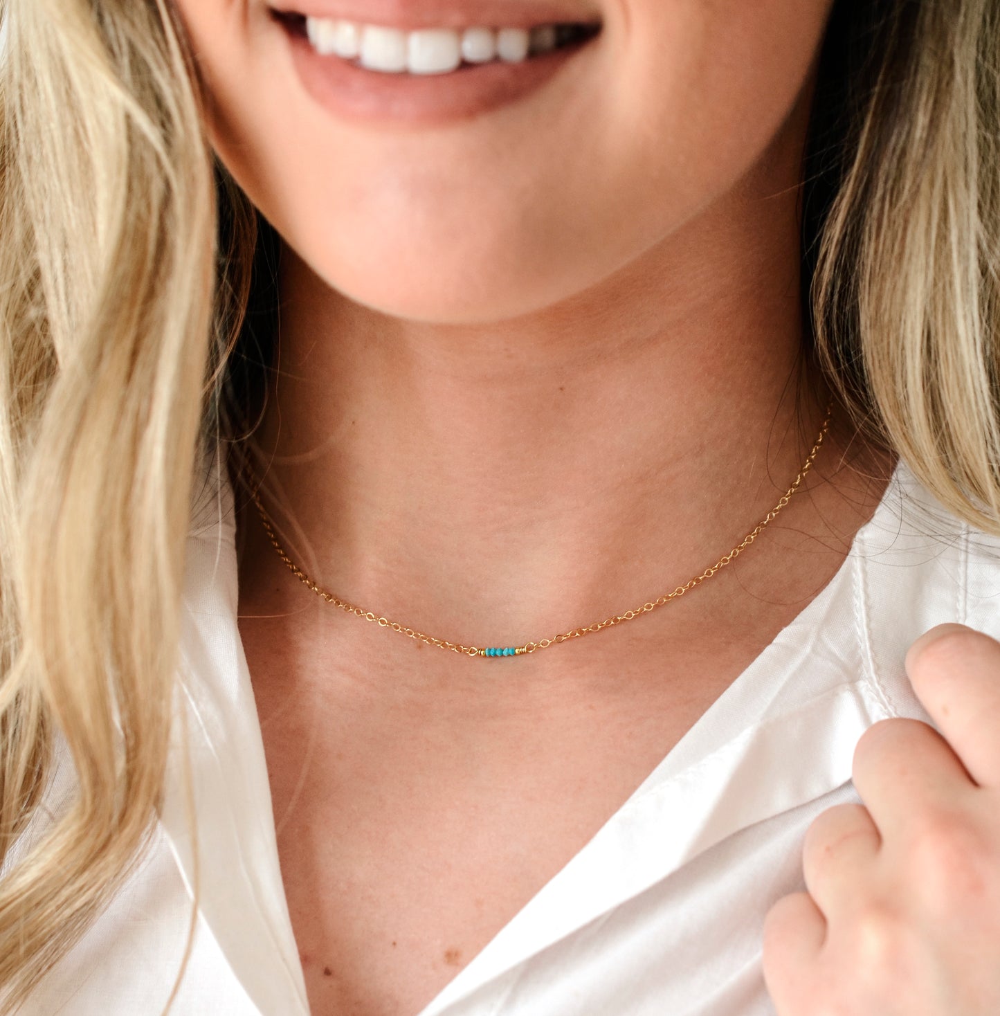 Minimalist Turquoise Bar Necklace