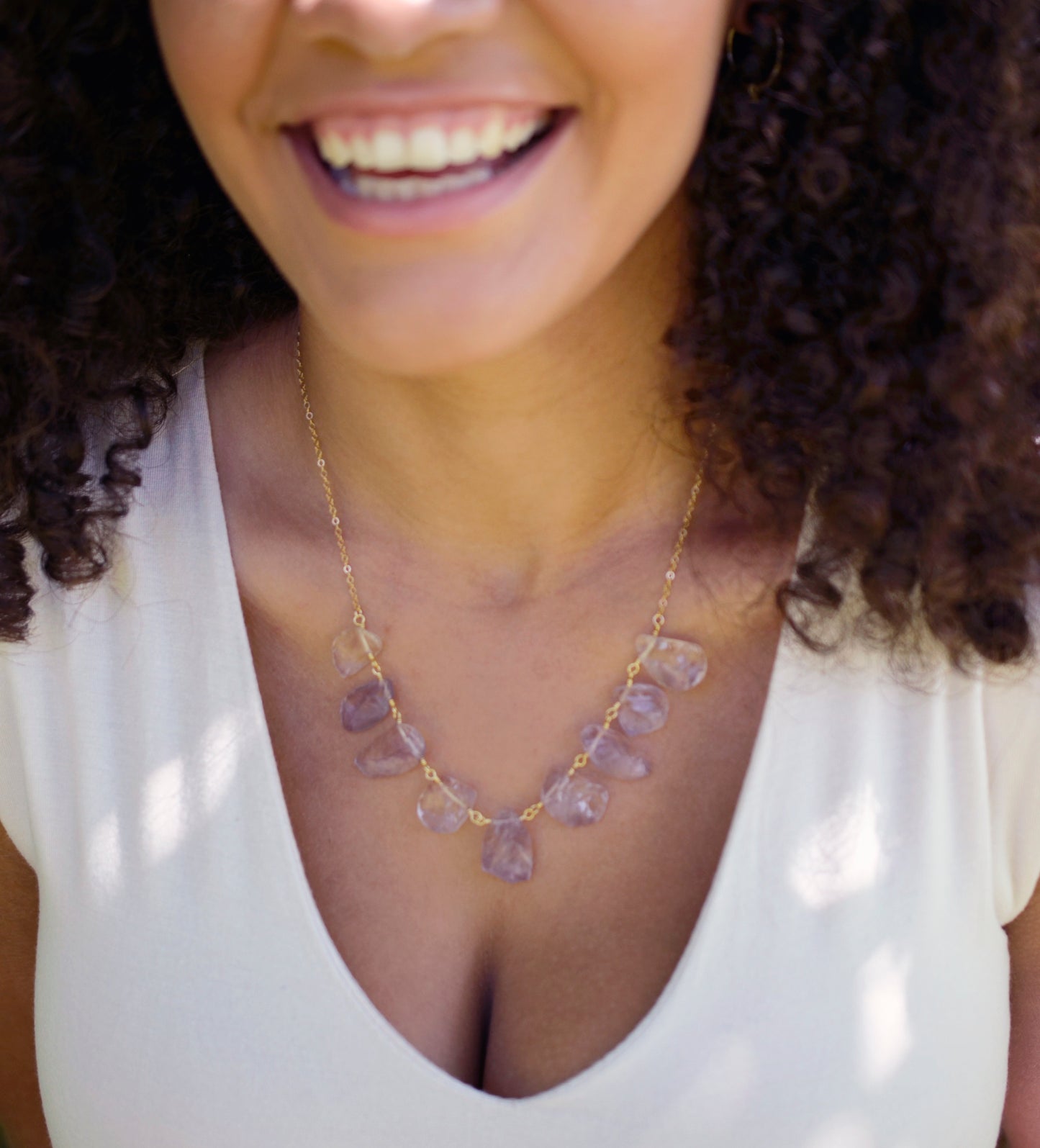 Organic Pale Purple Amethyst Necklace