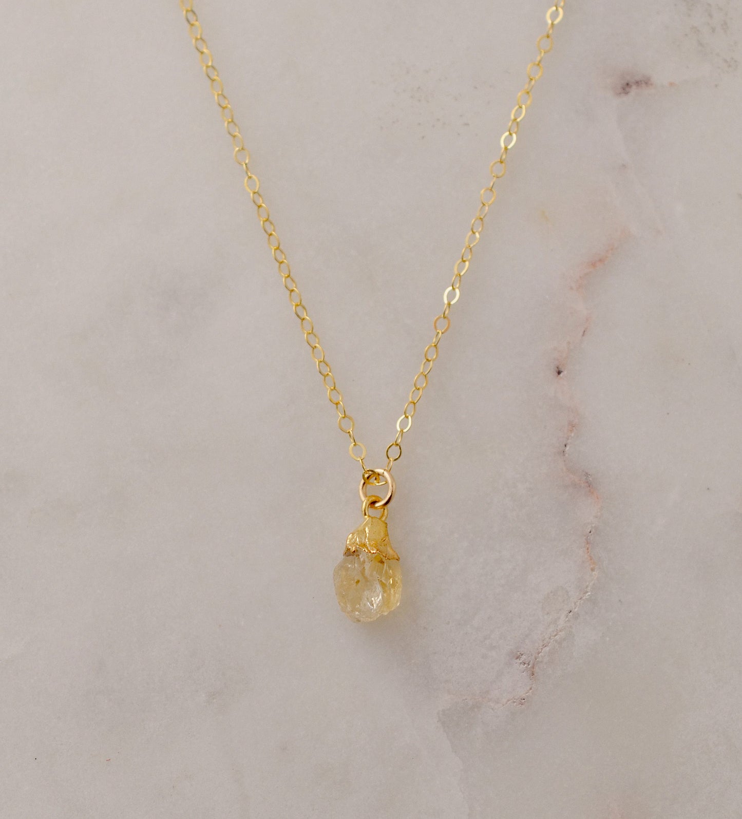 Rough Citrine Crystal Necklace