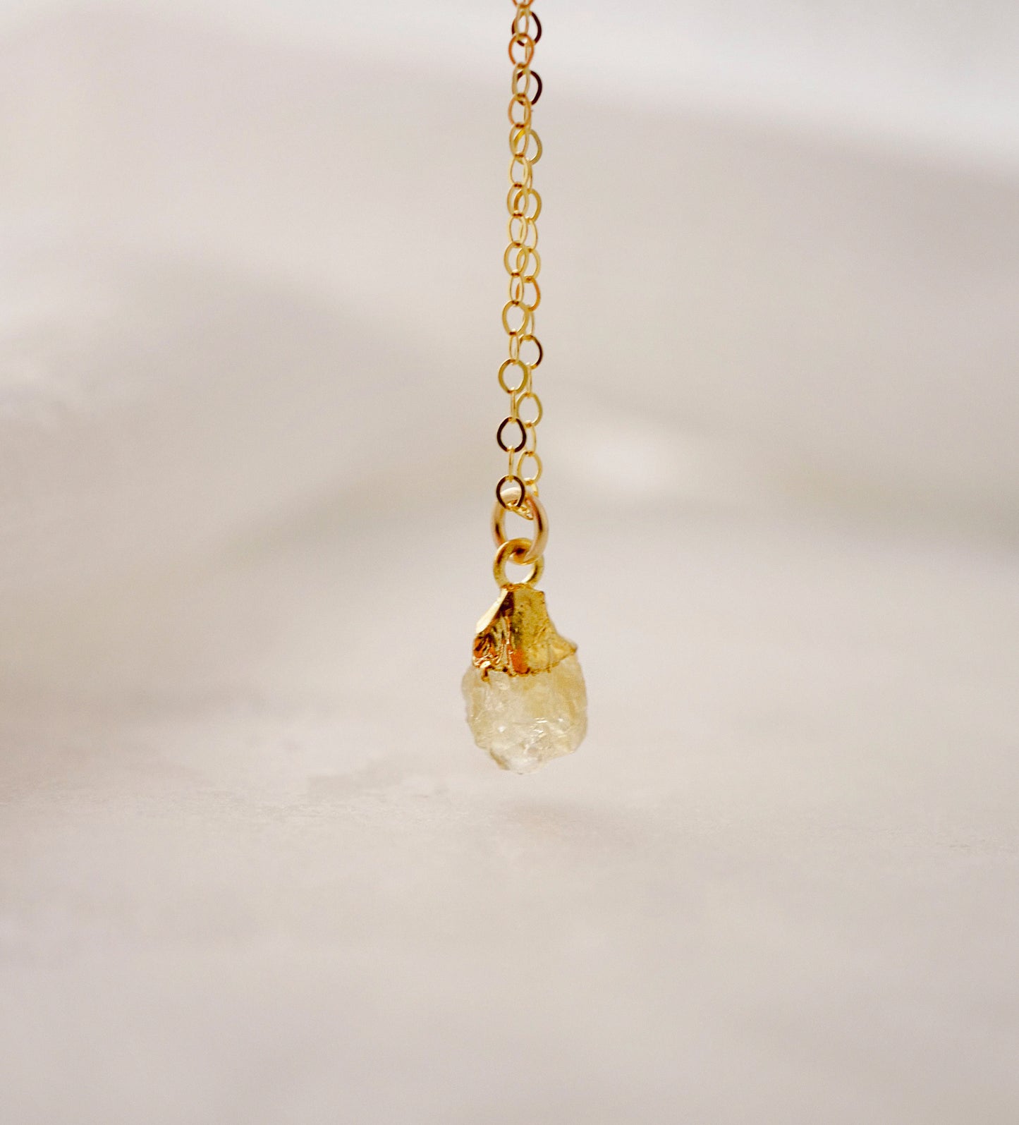 Rough Citrine Crystal Necklace