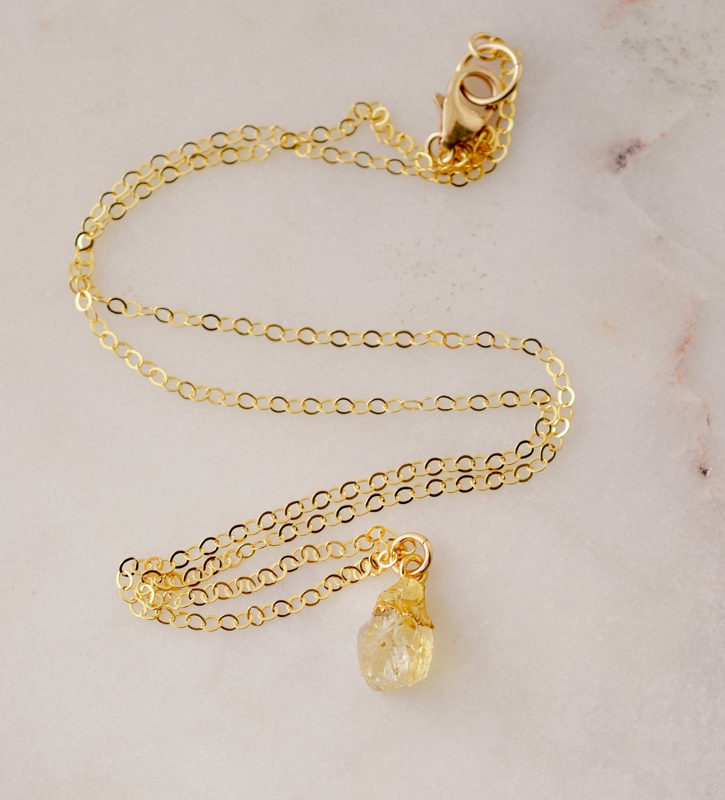 Rough Citrine Crystal Necklace