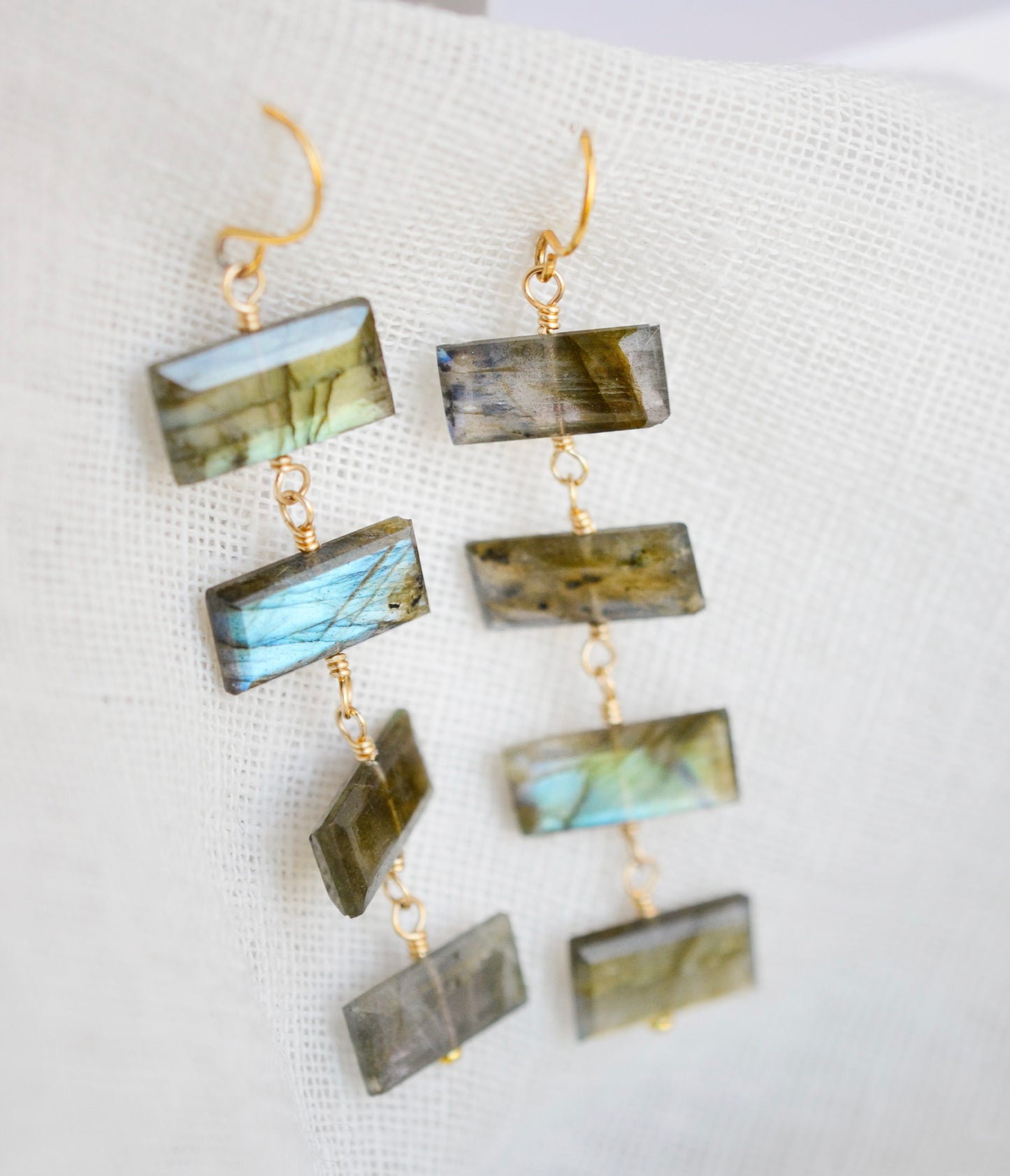 Astra Earrings - Long Labradorite Dangles