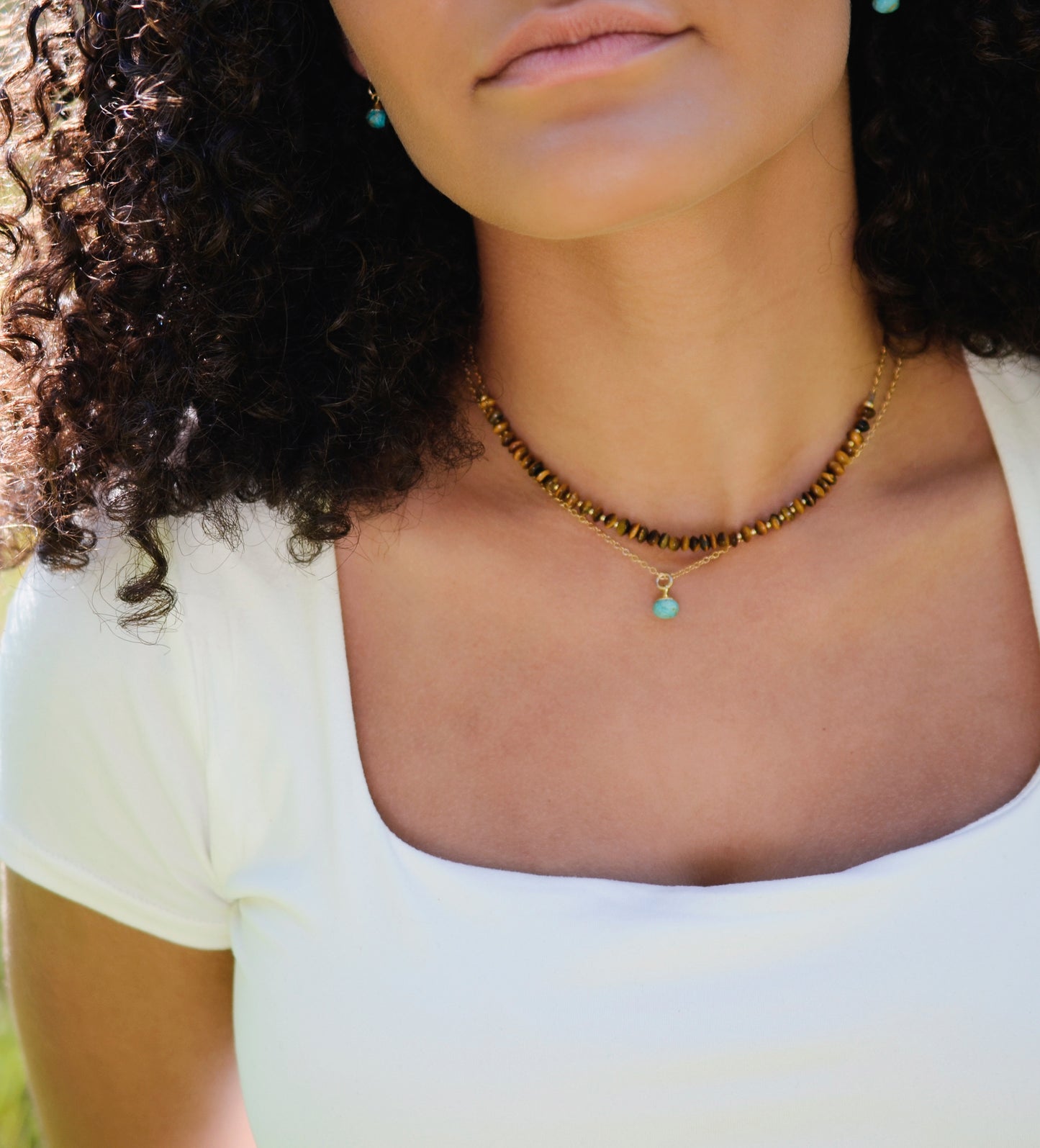 Beaded Tiger Eye Necklace