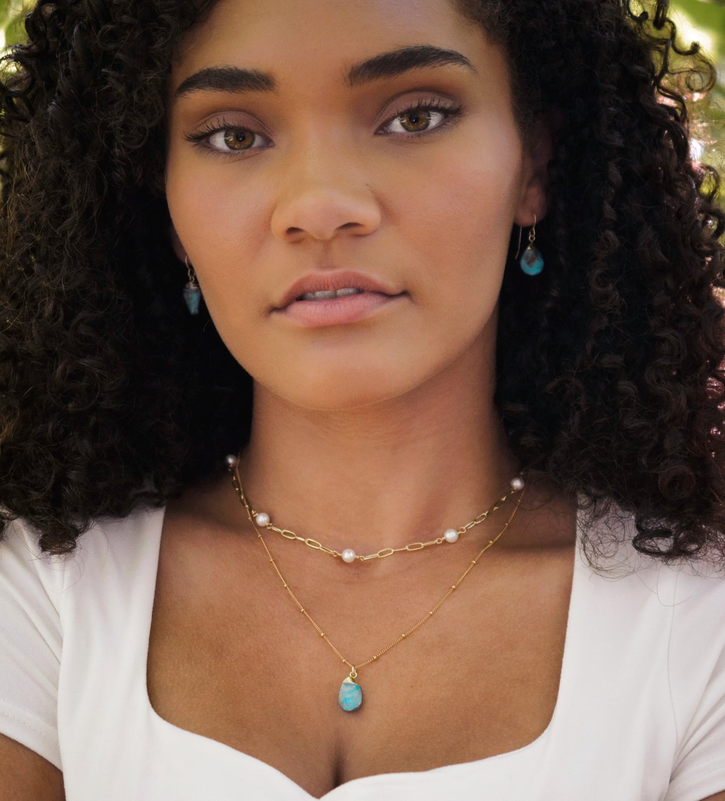 Turquoise Teardrop Dangle Earrings, 14k Gold Filled