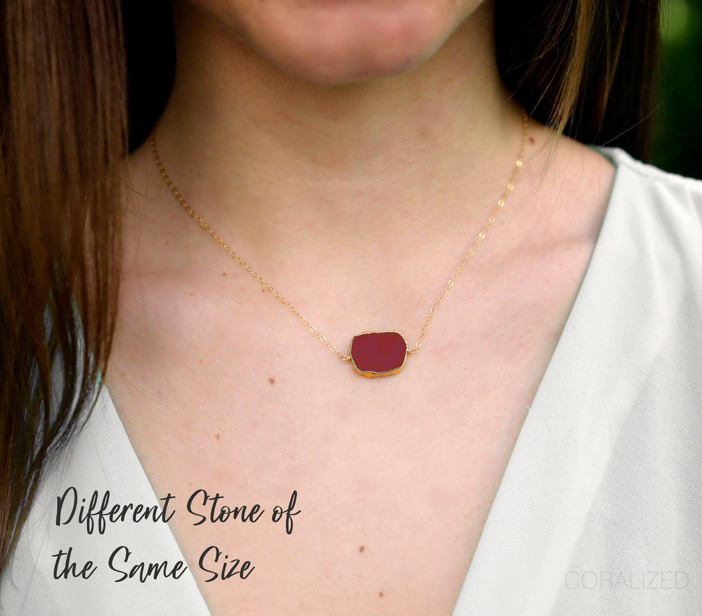 Garnet Slice Necklace