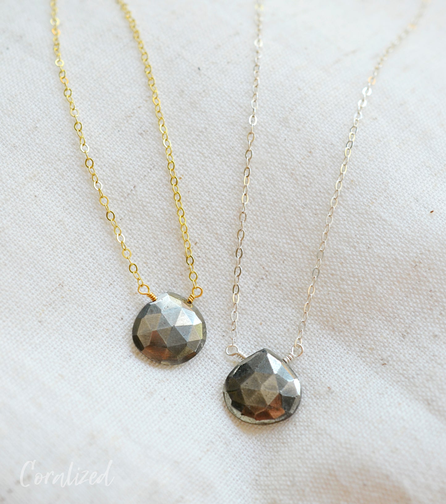 Pyrite Teardrop Necklace