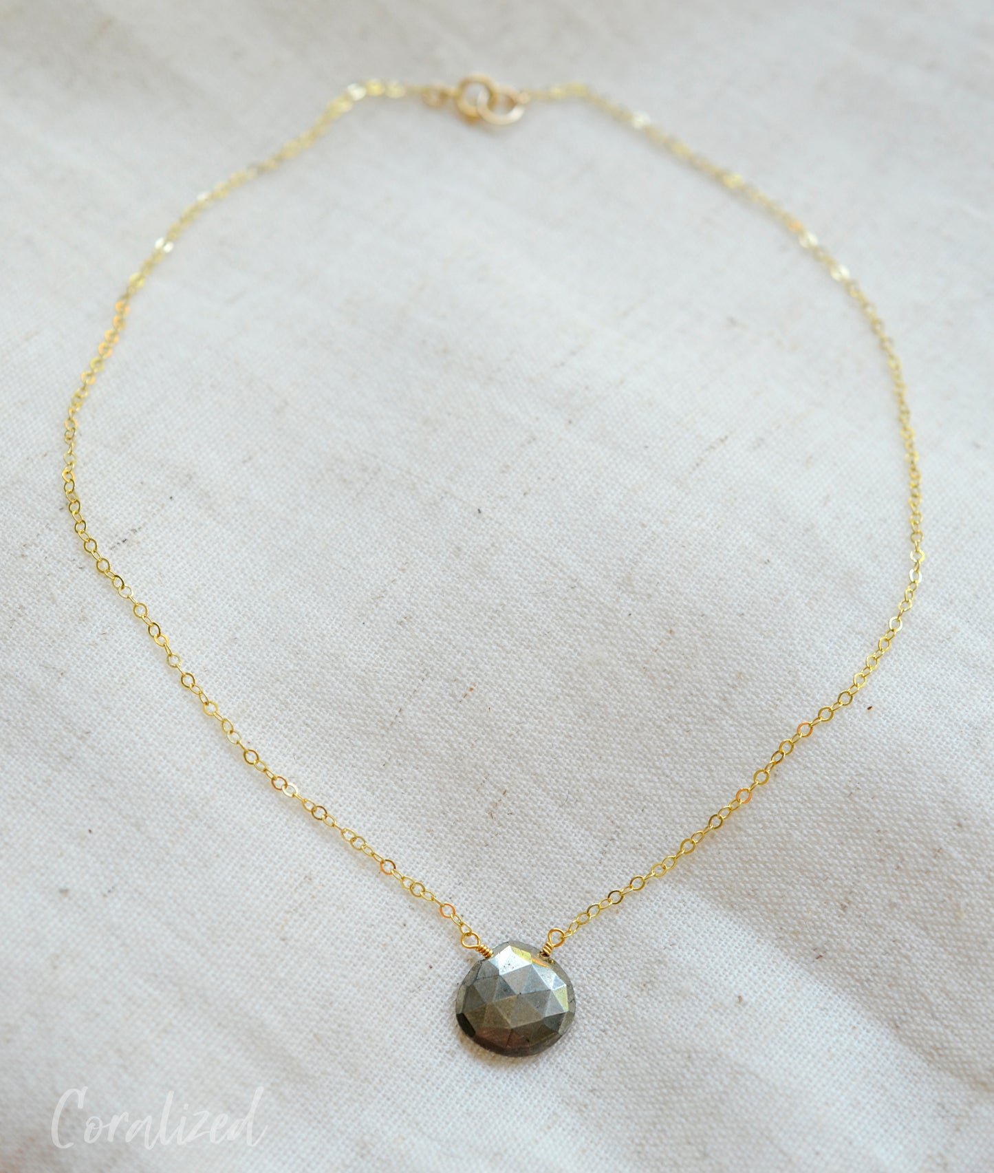 Pyrite Teardrop Necklace