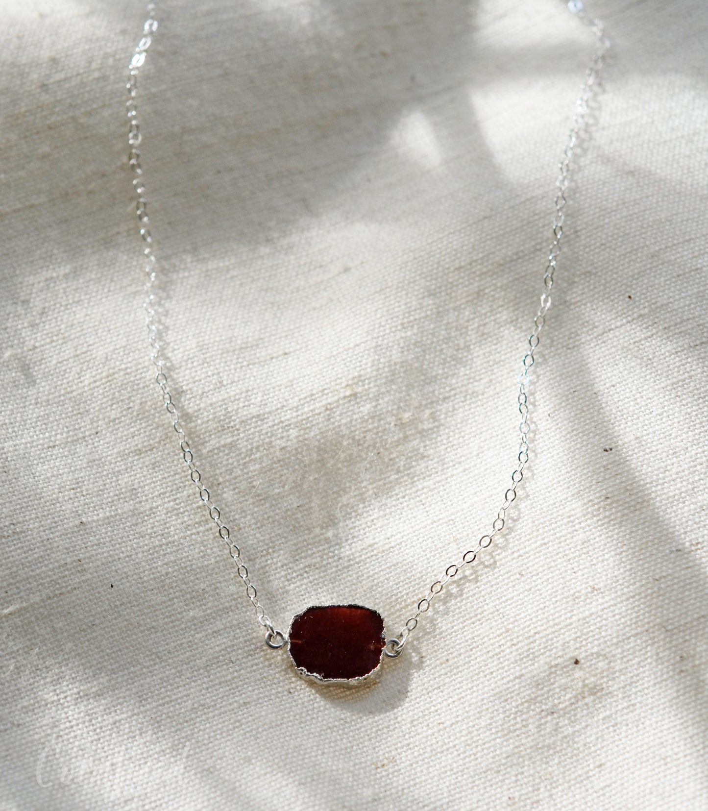 Garnet Slice Necklace