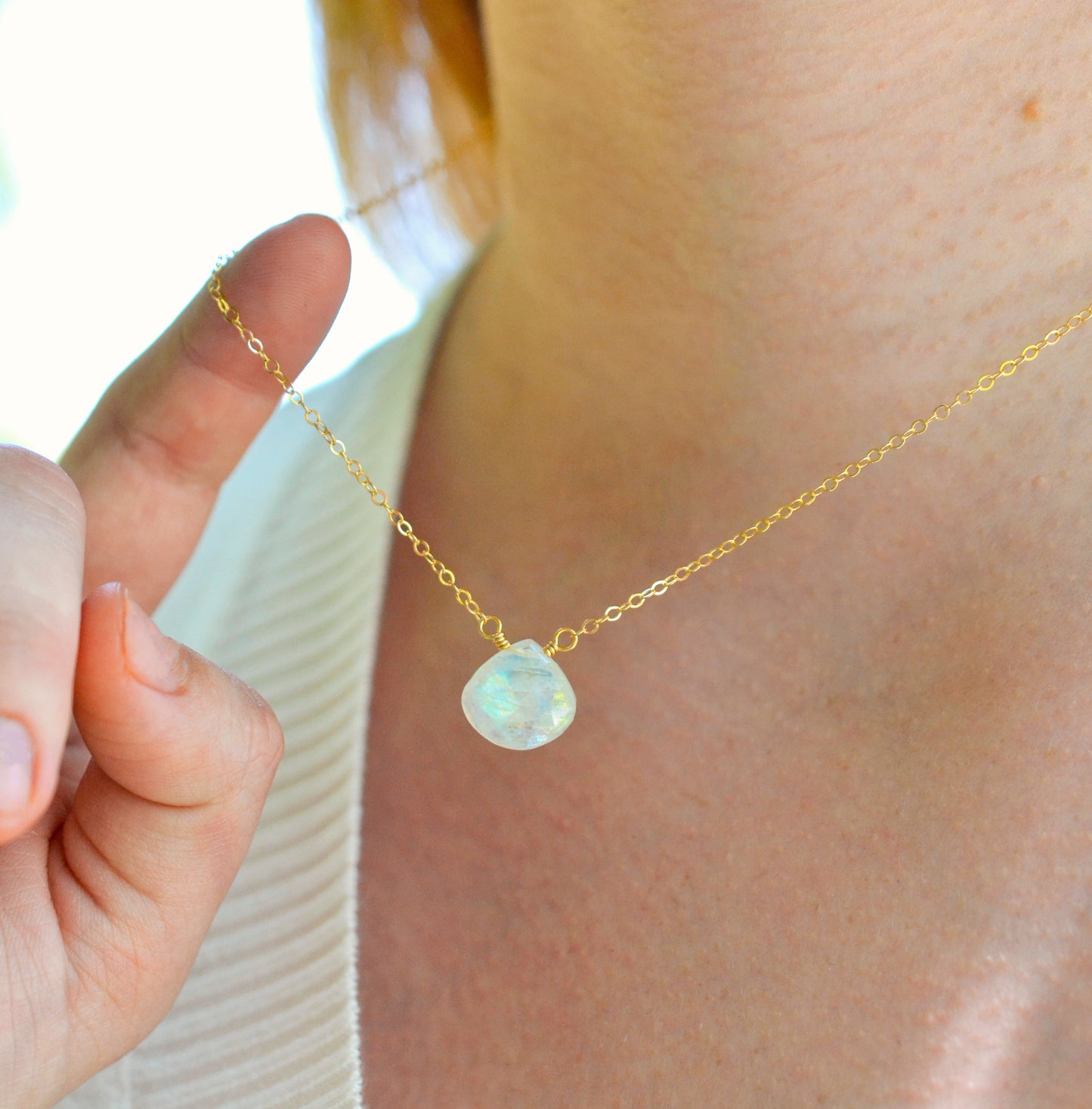 Rainbow Moonstone Necklace
