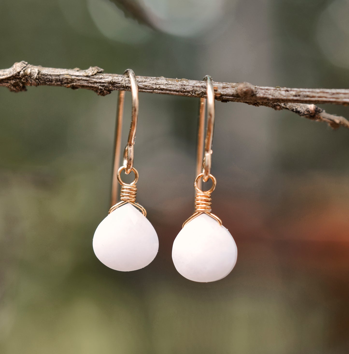 Small Natural White Milky Quartz Earrings
