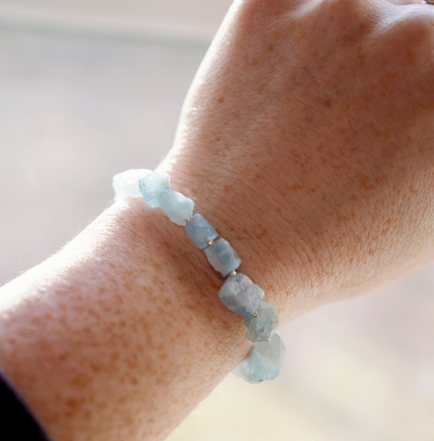 Rough Natural Aquamarine Bracelet