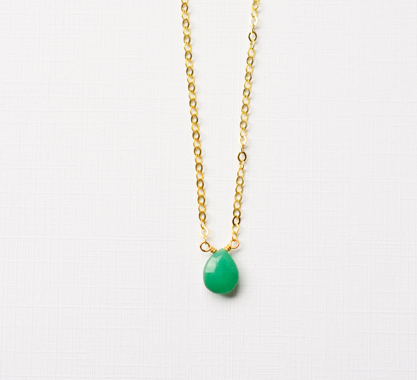 Chrysoprase necklace, green crystal pendant, chrysoprase jewelry, gold, sterling silver, crystal