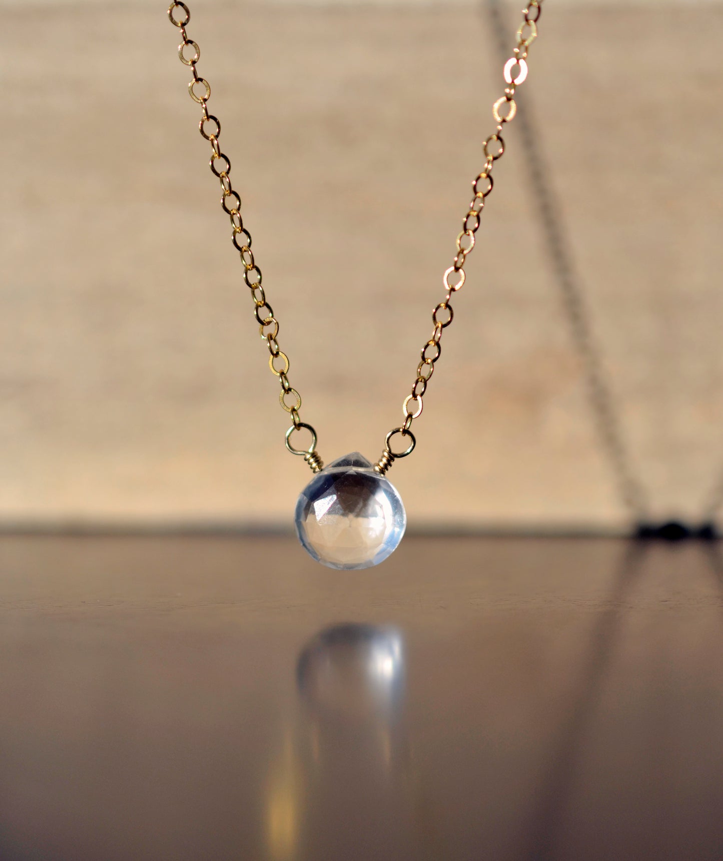Natural Clear Crystal Quartz Necklace, Sterling Silver, Gold Filled