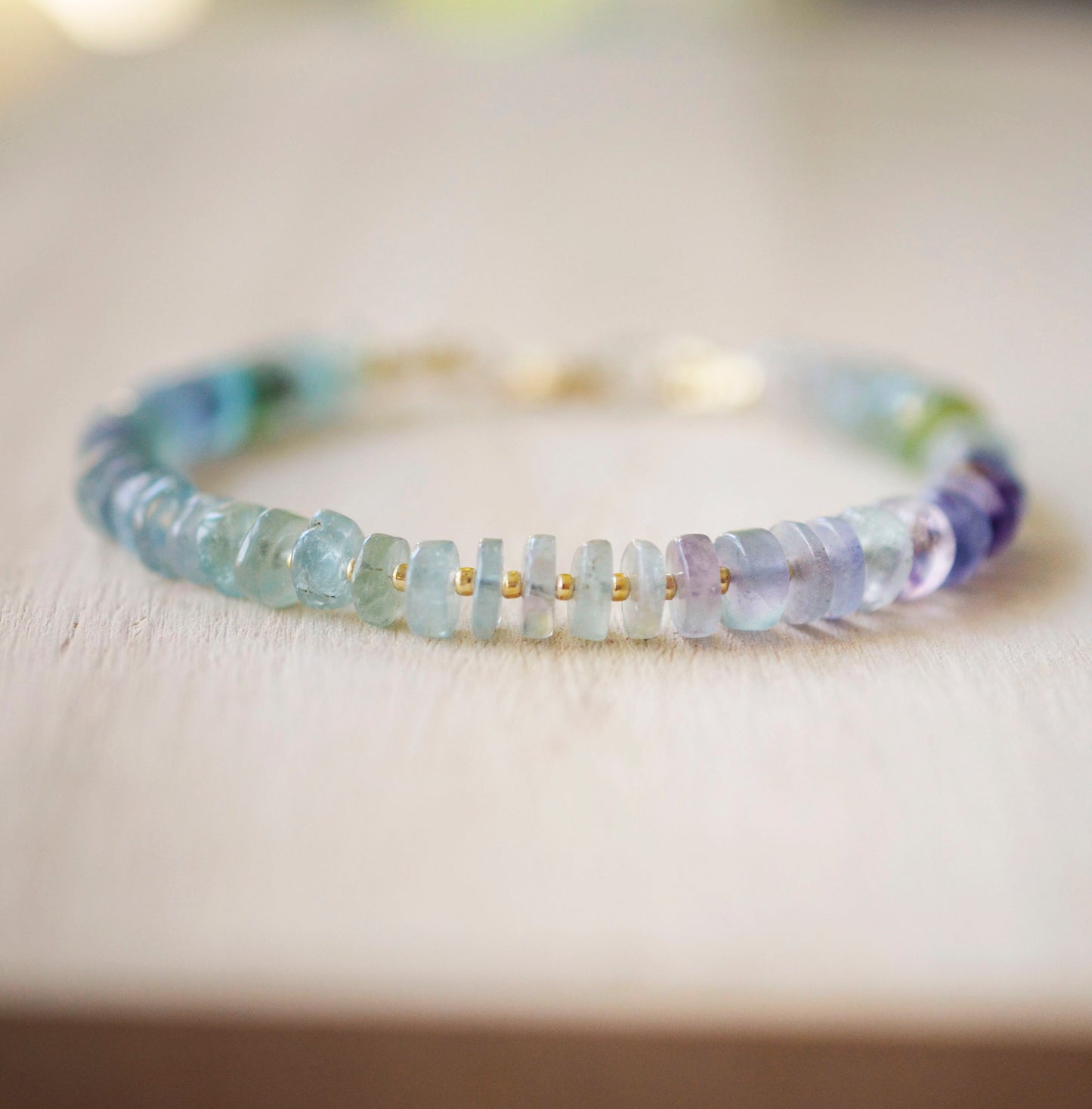 Natural Multi Color Fluorite Gemstone Bracelet