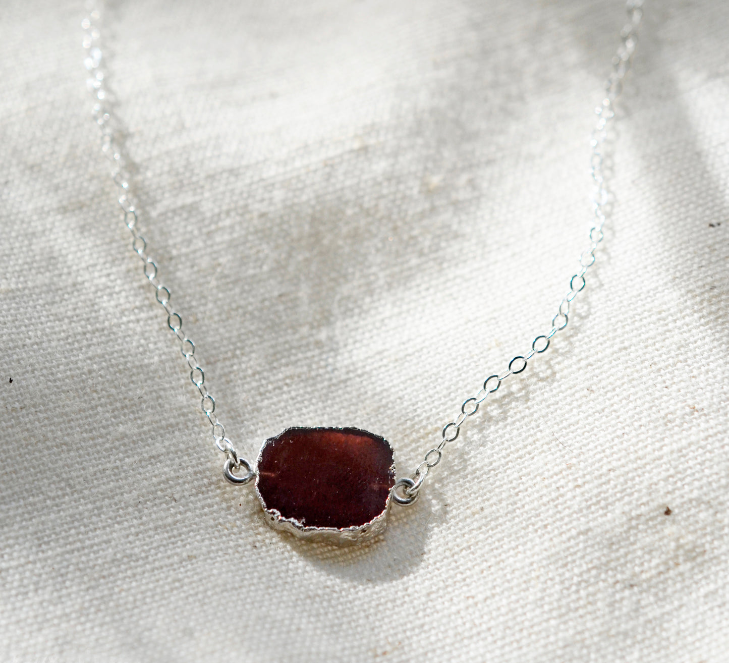 Garnet Slice Necklace