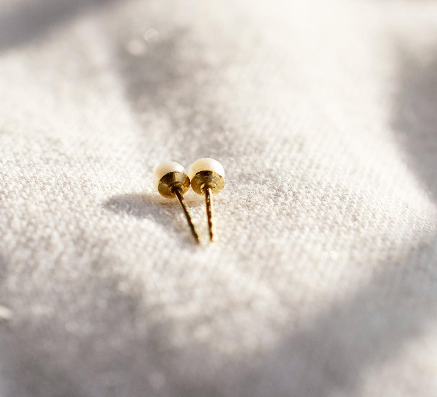 White Freshwater Pearl Post Earrings