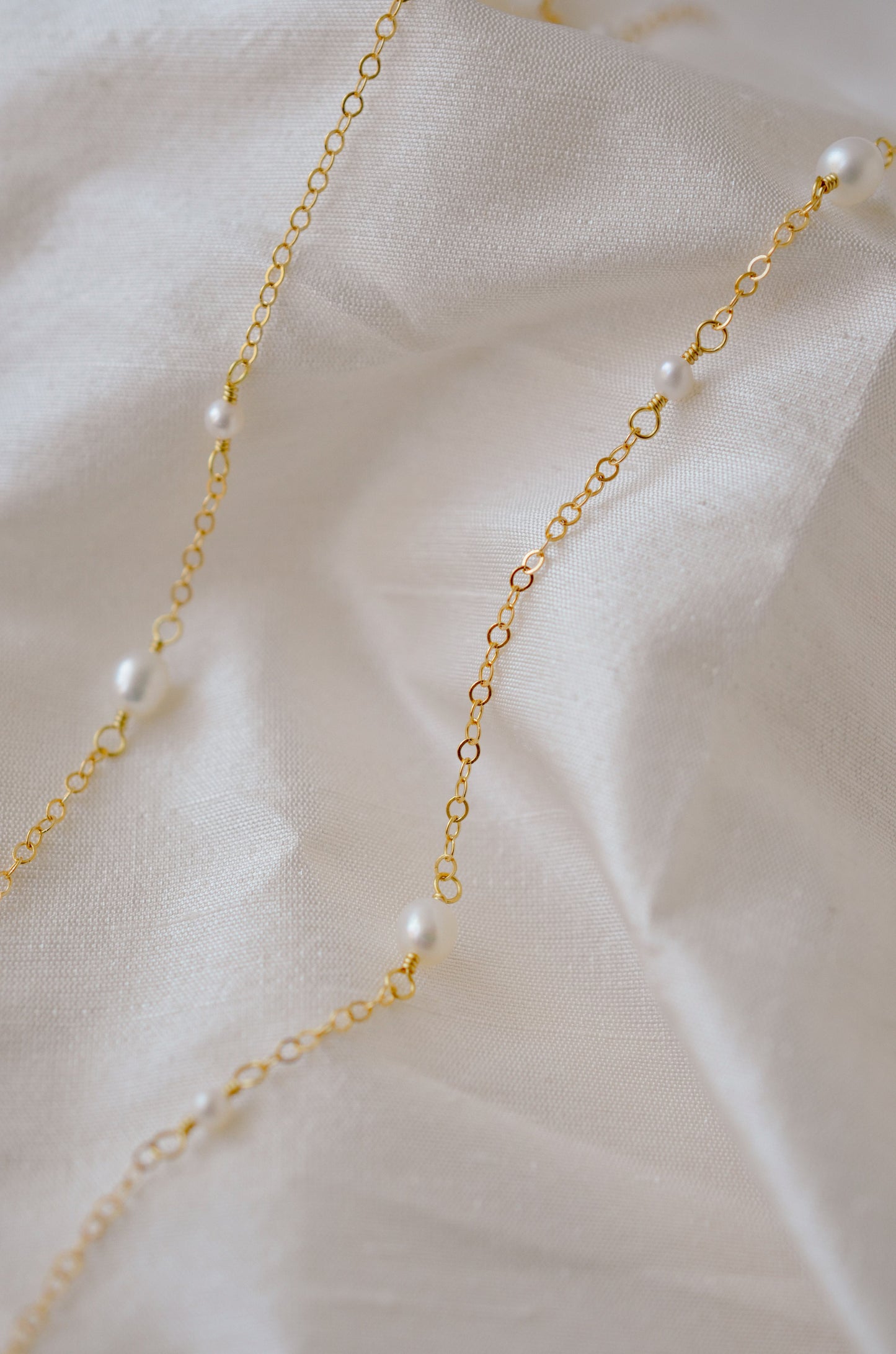 Alternating Pearl Necklace in Gold Filled or Sterling Silver