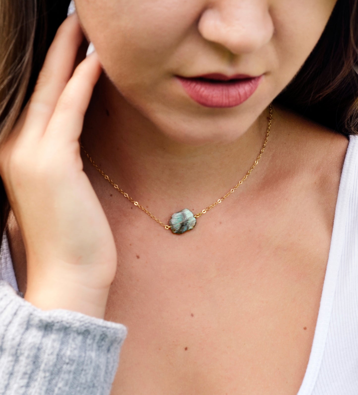 Labradorite Slice Necklace