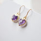 Amethyst Heart Earrings