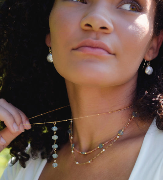 Aqua Apatite Pendant Necklace