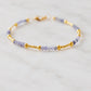 Handmade beaded gemstone natural Tanzanite crystal bracelet in gold filled or sterling silver. These bracelets feature a gemstone of your choice on a bracelet that can be stacked with others or worn alone. Handmade jewelry by Gemnia in Connecticut