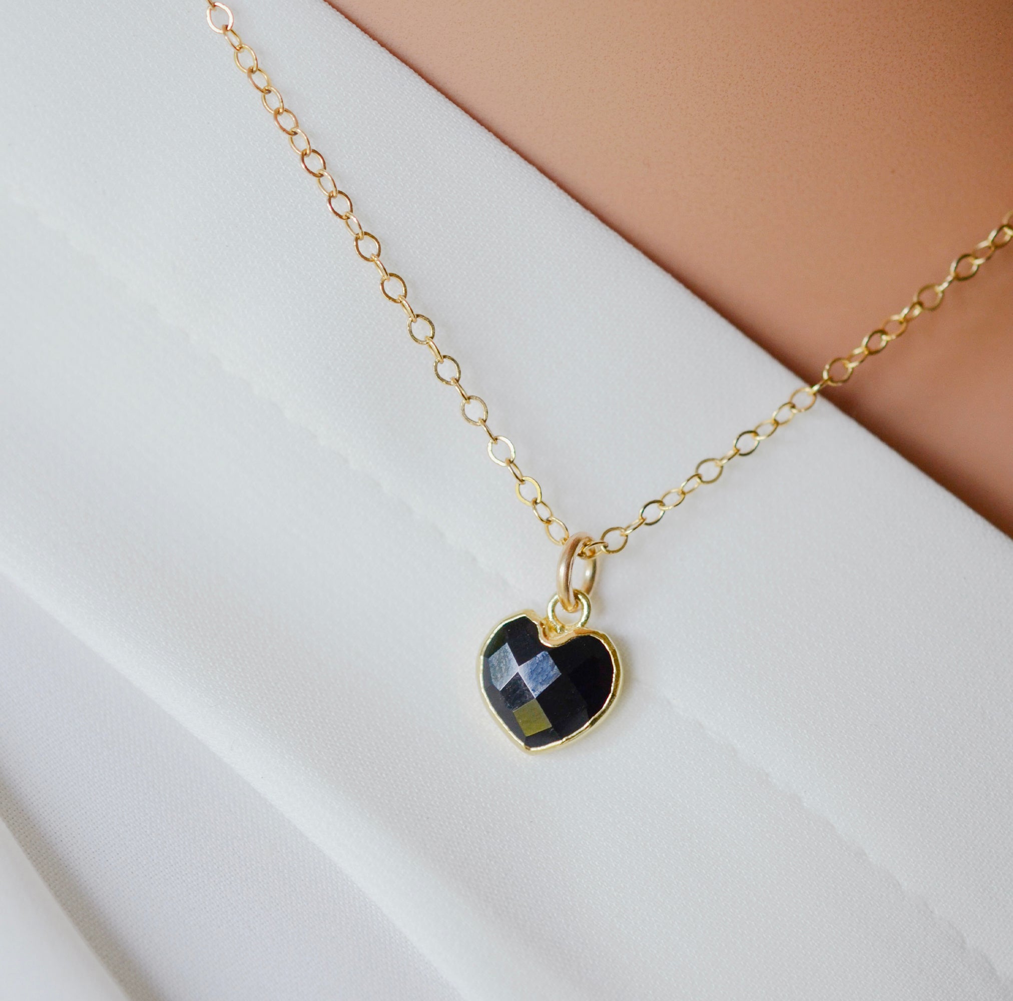 Stylish Black Onyx and Crystals Necklace for 2024 Women | Adjustable Gold Filled Necklace | Gift for Her