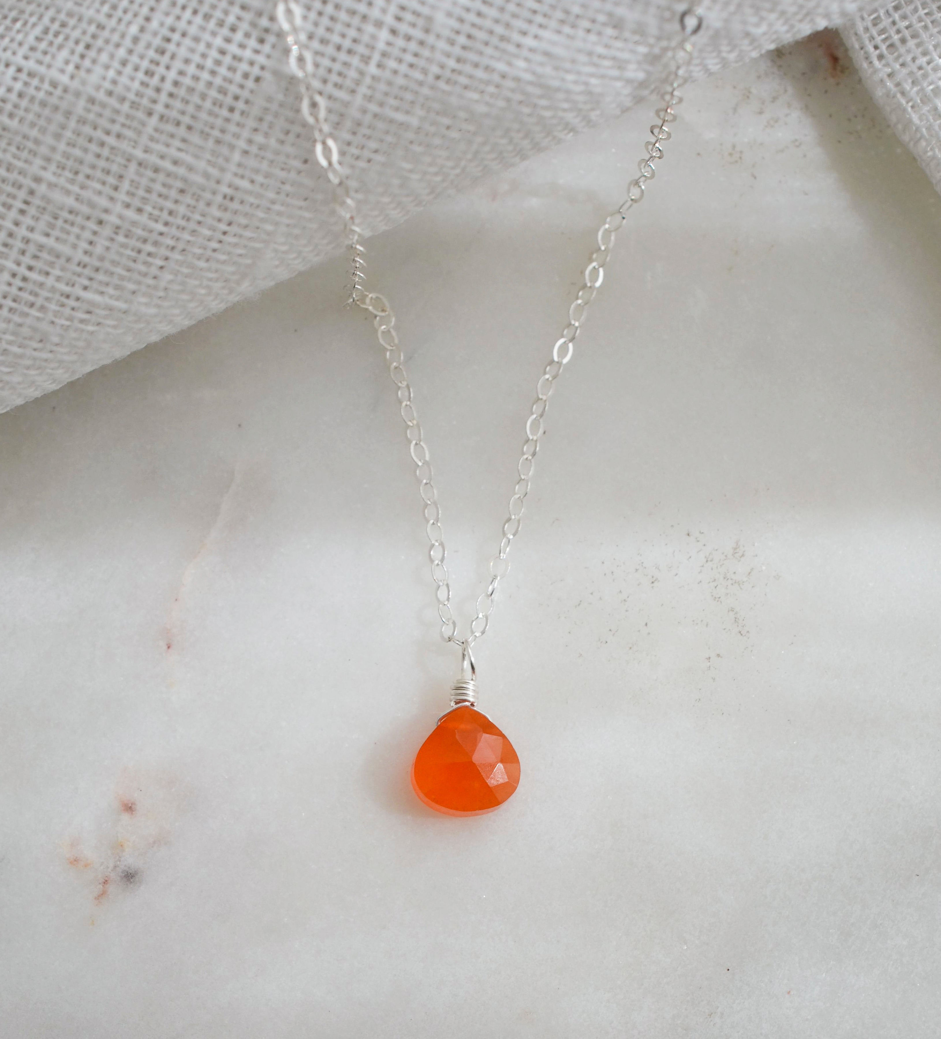 Recycled Glass, Genuine Natural Carnelian, & .925 Silver Necklace & popular Earring Set