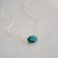 Natural Chrysocolla Necklace, Sterling Silver or Gold Filled