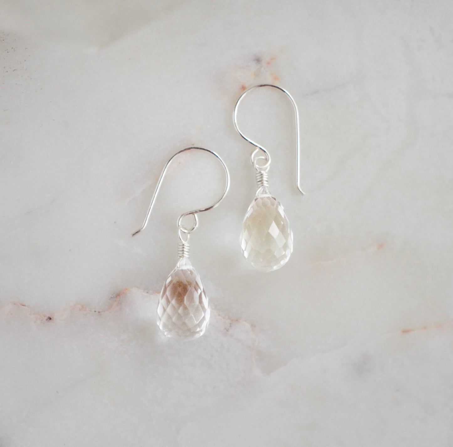 Natural Crystal Quartz Dangle Earrings