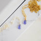 Two real, natural periwinkle tanzanite necklaces shown in sterling silver or 14k gold filled. Handmade in New England by Gemnia.