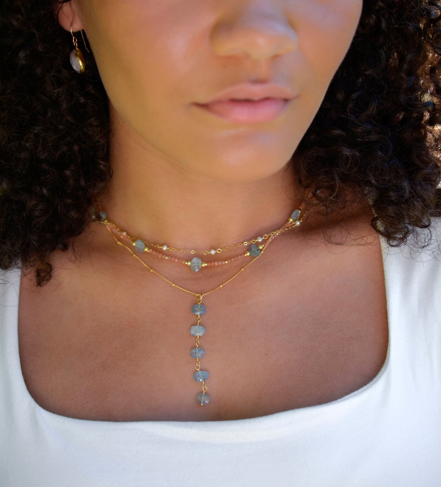 Aqua Apatite Pendant Necklace