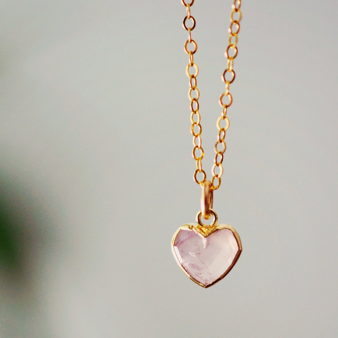 Rose quartz sale 14k gold necklace