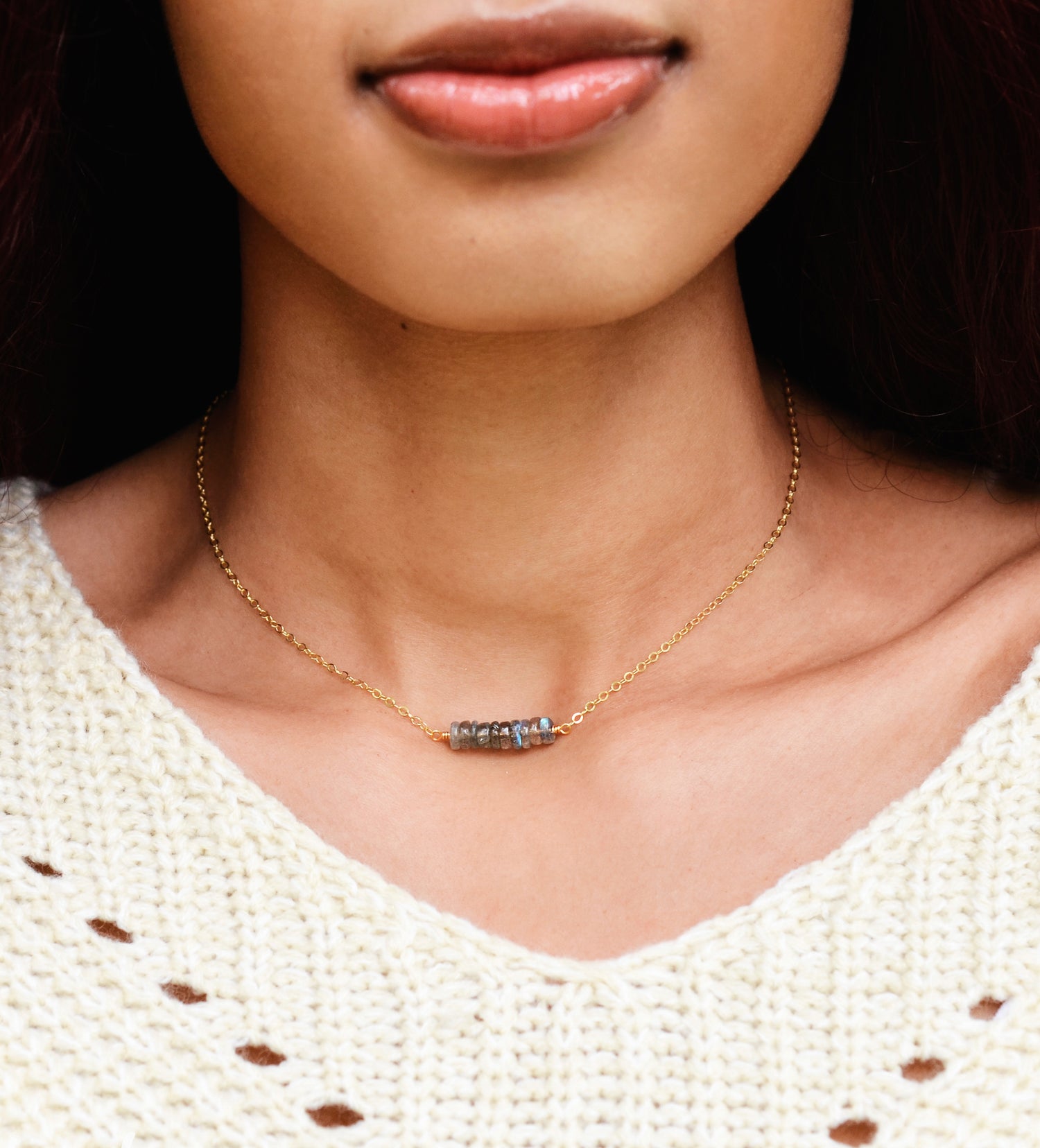 Gemstone Bar Necklaces