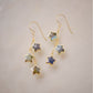 Three labradorite star shaped gemstones hang from each earring. Shown in gold filled. 