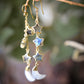 Moon and Star Labradorite Moonstone Earrings