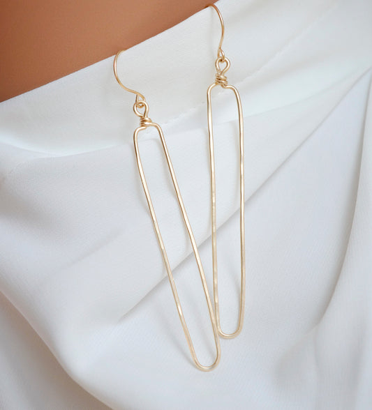 Ellipse Long Hoop Earrings