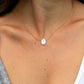 Small White Freshwater Pearl Coin Necklace, Sterling Silver or 14k Gold Filled