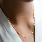 Dainty White Freshwater Pearl Chain Necklace