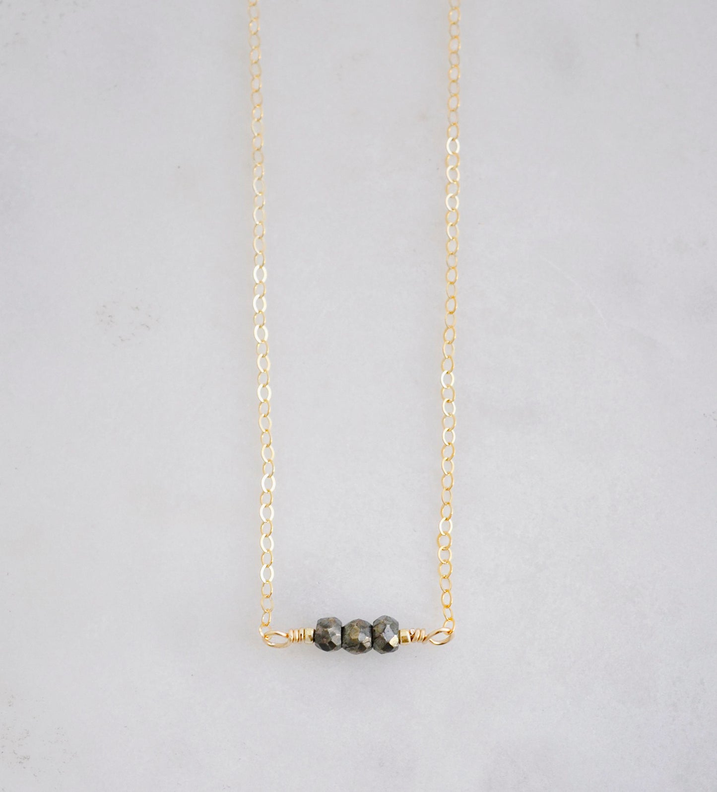 Small Pyrite Bar Necklace