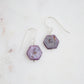 Natural Raw Ruby Hexagonal Earrings